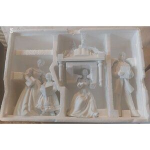 Department 56 Winter Silhouette Carols Around The Spinet Set Of 4 White Porcelai